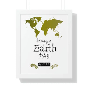 Earth Day Poster - Framed Vertical Eco-chic Wall Art - Dipaliz - 16″ × 20″ / White - Posters