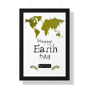 Earth Day Poster - Framed Vertical Eco-chic Wall Art - Dipaliz - 16″ × 24″ / Black - Posters