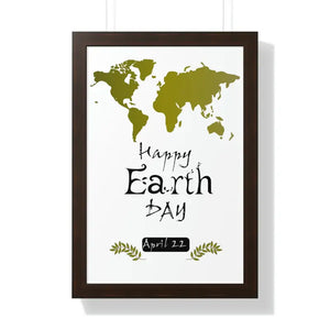 Earth Day Poster - Framed Vertical Eco-chic Wall Art - Dipaliz - 16″ × 24″ / Walnut - Posters