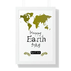 Earth Day Poster - Framed Vertical Eco-chic Wall Art - Dipaliz - 16″ × 24″ / White - Posters