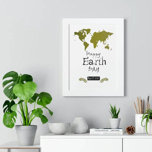 Earth Day Poster - Framed Vertical Eco-chic Wall Art - Dipaliz - Posters