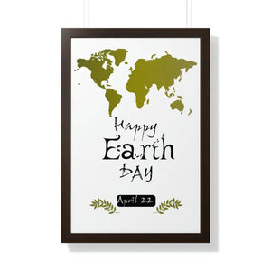 Earth Day Poster - Framed Vertical Eco-chic Wall Art - Dipaliz - 20’’ × 30’’ / Walnut - Posters