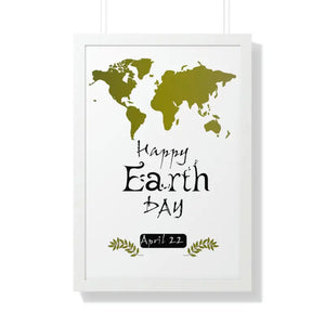 Earth Day Poster - Framed Vertical Eco-chic Wall Art - Dipaliz - 20’’ × 30’’ / White - Posters
