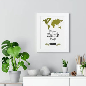 Earth Day Poster - Framed Vertical Eco-chic Wall Art - Dipaliz - Posters