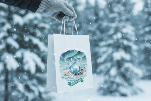 Nature Paper Gift Bag - Earth Day Winter Scene - Dipaliz - Bags