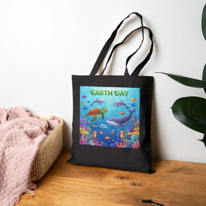 Earth Day Ocean Tote Bag - Heavy Canvas Marine Life - Dipaliz - Bags
