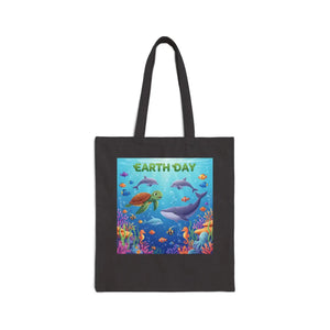 Earth Day Ocean Tote Bag - Heavy Canvas Marine Life - Dipaliz - Bags