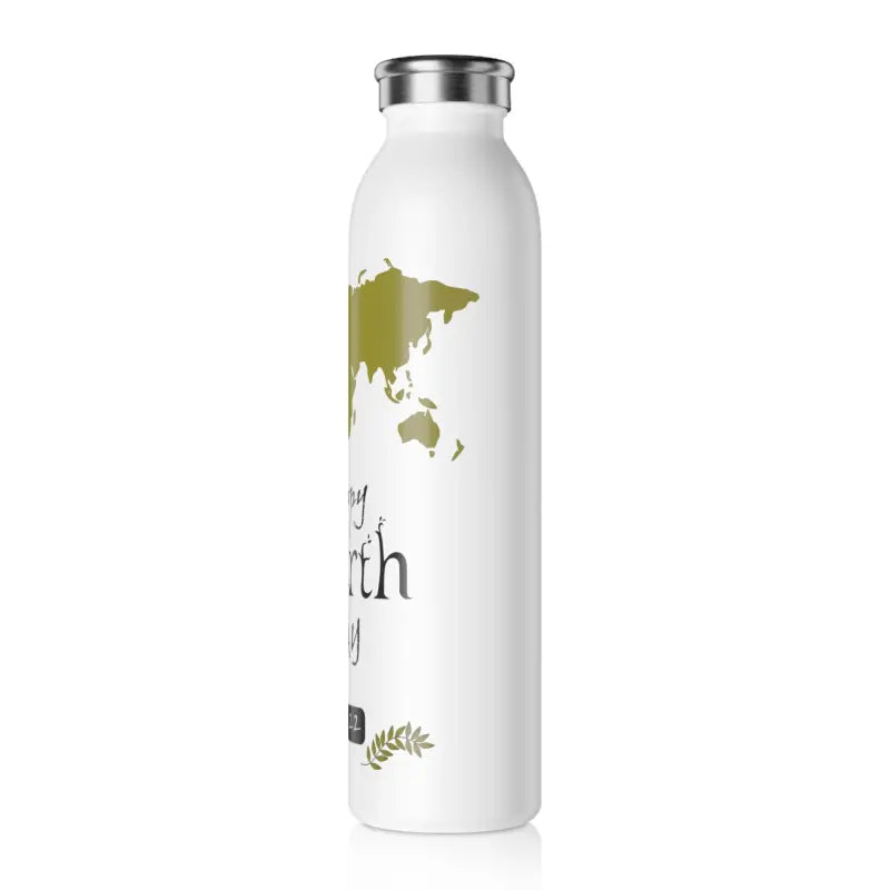 Sip Sustainably: Earth Day Slim Water Bottle for Ultimate Hydration - 20oz / White Mug