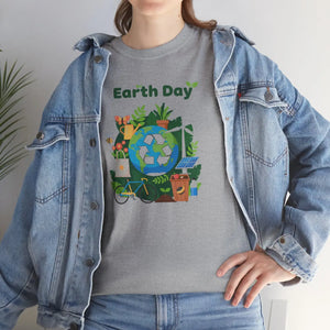 Earth Day T‑shirt, Eco Recycling Globe Design - T-shirt