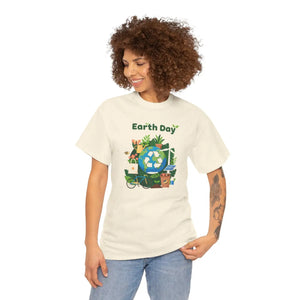 Earth Day T‑shirt, Eco Recycling Globe Design - T-shirt