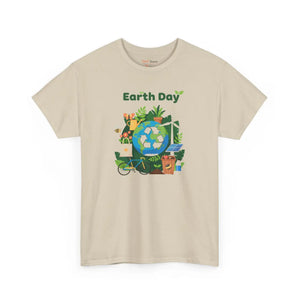 Earth Day T‑shirt, Eco Recycling Globe Design - T-shirt