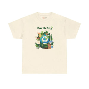 Earth Day T‑shirt, Eco Recycling Globe Design - Natural / s - T-shirt