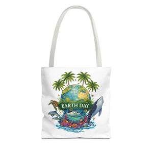Vibrant Earth Day Tote Bag Ocean Wildlife Reusable - Dipaliz - Bags