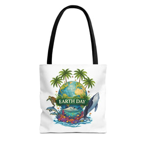 Vibrant Earth Day Tote Bag Ocean Wildlife Reusable - Dipaliz - Bags