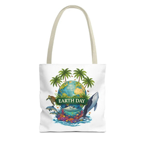 Vibrant Earth Day Tote Bag Ocean Wildlife Reusable - Dipaliz - Bags