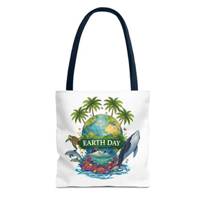 Vibrant Earth Day Tote Bag Ocean Wildlife Reusable - Dipaliz - Bags