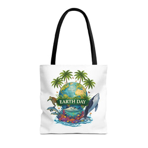 Vibrant Earth Day Tote Bag Ocean Wildlife Reusable - Dipaliz - Bags