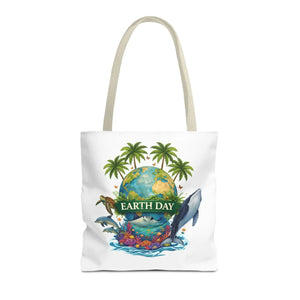 Vibrant Earth Day Tote Bag Ocean Wildlife Reusable - Dipaliz - Bags