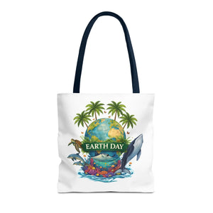 Vibrant Earth Day Tote Bag Ocean Wildlife Reusable - Dipaliz - Bags