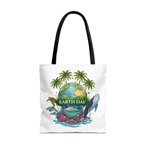 Vibrant Earth Day Tote Bag Ocean Wildlife Reusable - Dipaliz - Bags