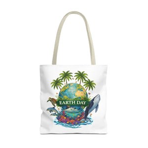 Vibrant Earth Day Tote Bag Ocean Wildlife Reusable - Dipaliz - Bags