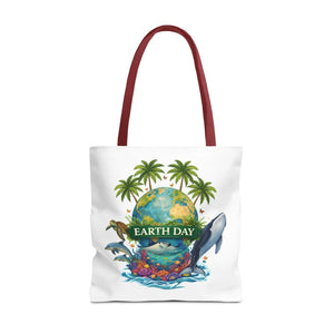 Vibrant Earth Day Tote Bag Ocean Wildlife Reusable - Dipaliz - Bags