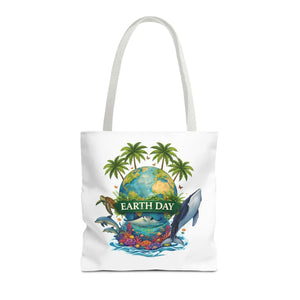 Vibrant Earth Day Tote Bag Ocean Wildlife Reusable - Dipaliz - Bags