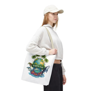 Vibrant Earth Day Tote Bag Ocean Wildlife Reusable - Dipaliz - Bags