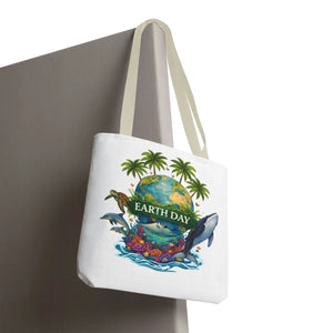 Vibrant Earth Day Tote Bag Ocean Wildlife Reusable - Dipaliz - Bags