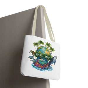 Vibrant Earth Day Tote Bag Ocean Wildlife Reusable - Dipaliz - Bags