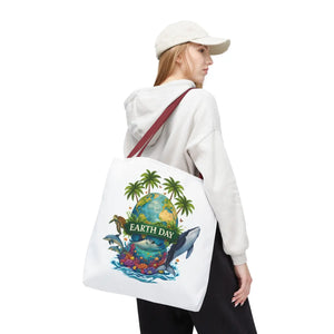 Vibrant Earth Day Tote Bag Ocean Wildlife Reusable - Dipaliz - Bags