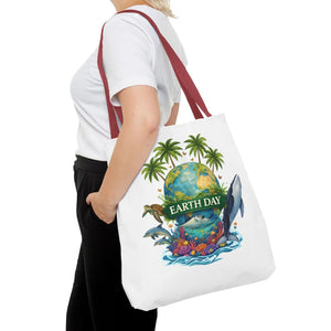 Vibrant Earth Day Tote Bag Ocean Wildlife Reusable - Dipaliz - Bags