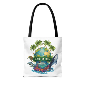 Vibrant Earth Day Tote Bag Ocean Wildlife Reusable - Dipaliz - Bags