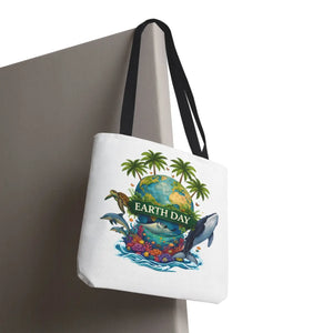 Vibrant Earth Day Tote Bag Ocean Wildlife Reusable - Dipaliz - Bags