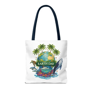 Vibrant Earth Day Tote Bag Ocean Wildlife Reusable - Dipaliz - Bags