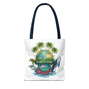Vibrant Earth Day Tote Bag Ocean Wildlife Reusable - Dipaliz - Bags