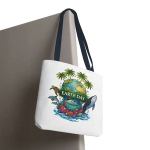 Vibrant Earth Day Tote Bag Ocean Wildlife Reusable - Dipaliz - Bags