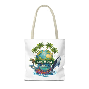 Vibrant Earth Day Tote Bag Ocean Wildlife Reusable - Dipaliz - Bags