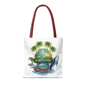Vibrant Earth Day Tote Bag Ocean Wildlife Reusable - Dipaliz - Bags