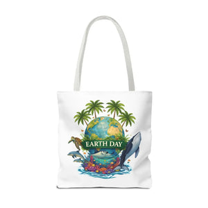 Vibrant Earth Day Tote Bag Ocean Wildlife Reusable - Dipaliz - Bags
