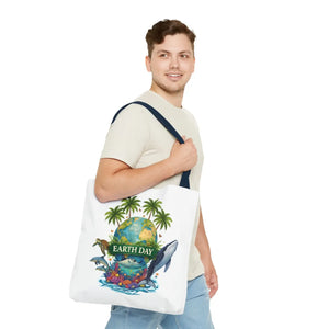 Vibrant Earth Day Tote Bag Ocean Wildlife Reusable - Dipaliz - Bags