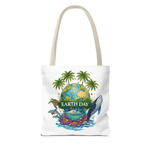 Vibrant Earth Day Tote Bag Ocean Wildlife Reusable - Dipaliz - Bags