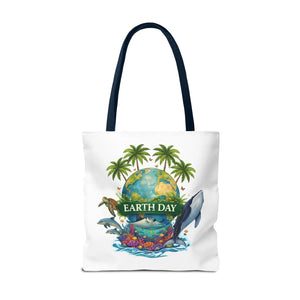 Vibrant Earth Day Tote Bag Ocean Wildlife Reusable - Dipaliz - Bags