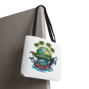 Vibrant Earth Day Tote Bag Ocean Wildlife Reusable - Dipaliz - Bags