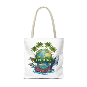 Vibrant Earth Day Tote Bag Ocean Wildlife Reusable - Dipaliz - Bags