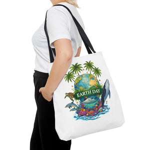 Vibrant Earth Day Tote Bag Ocean Wildlife Reusable - Dipaliz - Bags