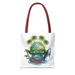 Vibrant Earth Day Tote Bag Ocean Wildlife Reusable - Dipaliz - Bags