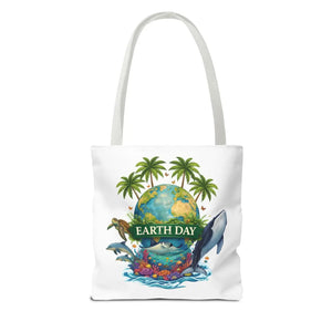 Vibrant Earth Day Tote Bag Ocean Wildlife Reusable - Dipaliz - Bags