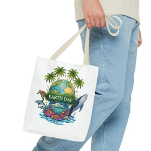 Vibrant Earth Day Tote Bag Ocean Wildlife Reusable - Dipaliz - Bags