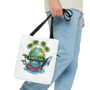 Vibrant Earth Day Tote Bag Ocean Wildlife Reusable - Dipaliz - Bags